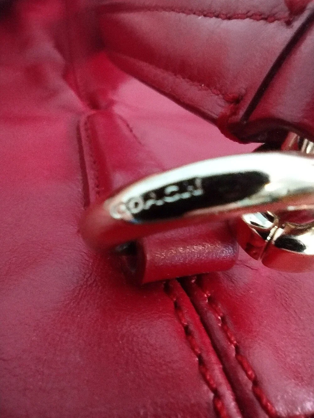 Vintage Y2K Coach Red Leather Christie Carryall Satchel Tote Bag Coquette Chic